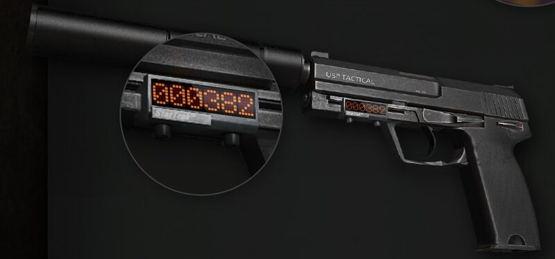 USP Tactical with StatTrak device, display 000382